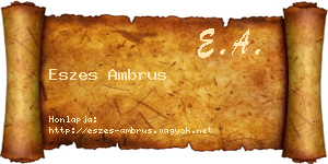 Eszes Ambrus névjegykártya